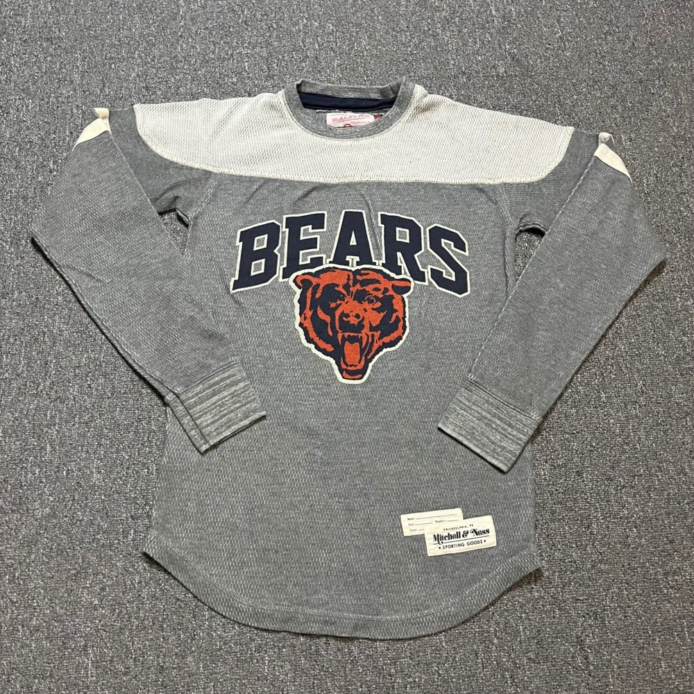 Mitchell &‎ Ness Chicago Bears NFL Throwbacks Thermal Grey Long Sleeve Shirt S